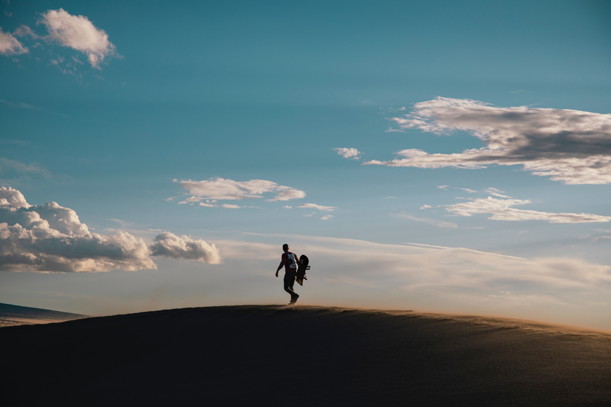 sledding at great sand dunes