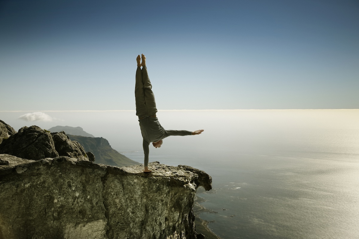 failed handstand rock