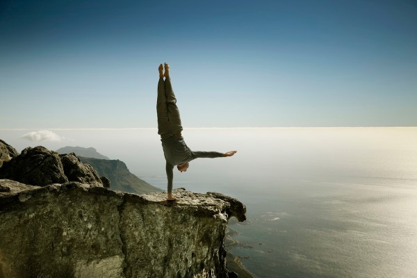 failed handstand rock
