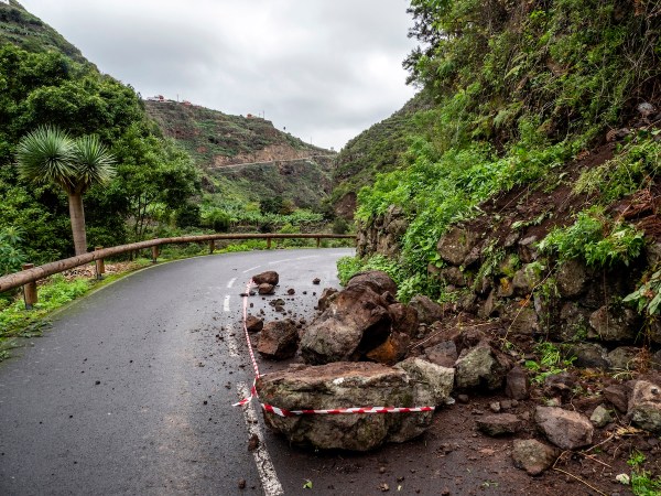rock slide overlanding truck